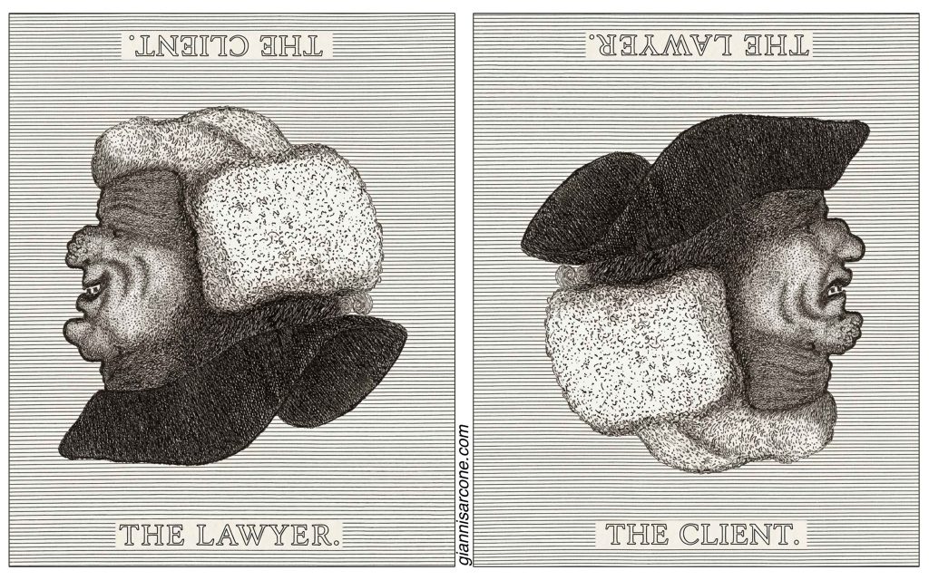 The Lawyer and the Client - Etching
